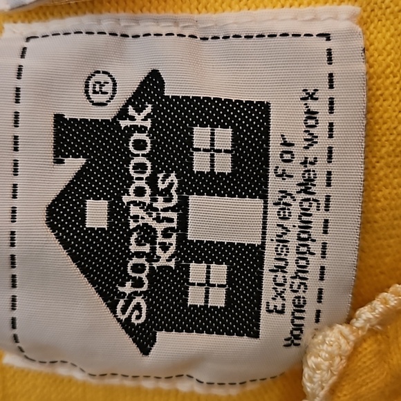 STORYBOOK KNITS Yellow Floral Embroidered Split Neck Sweater Medium - Picture 7 of 9